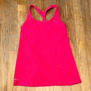 Nike Women's Bright Pink‎ Tank Top Mesh Back Size S Shelf Bra